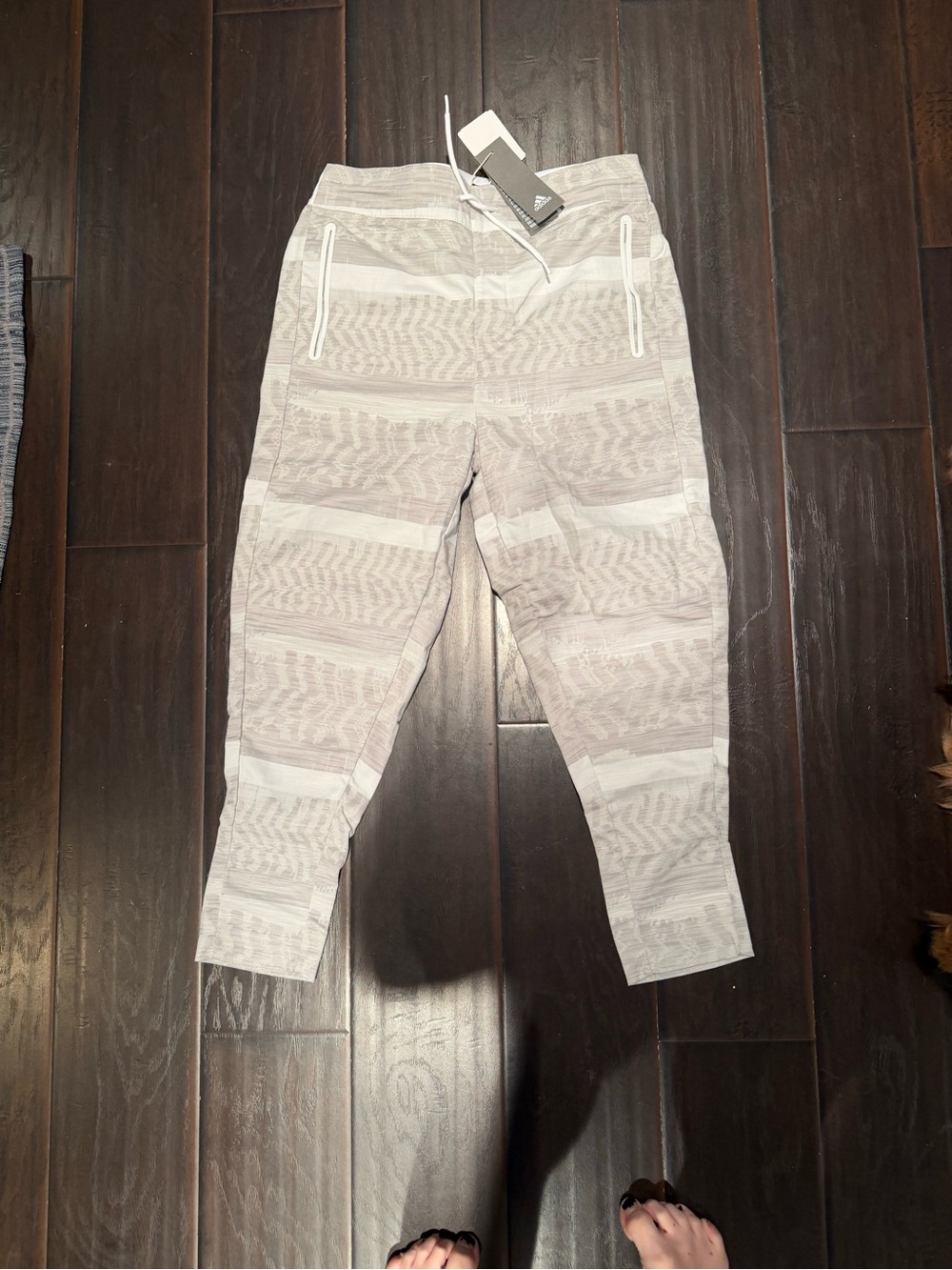 adidas White Icon Track Pants with Branded Tags
